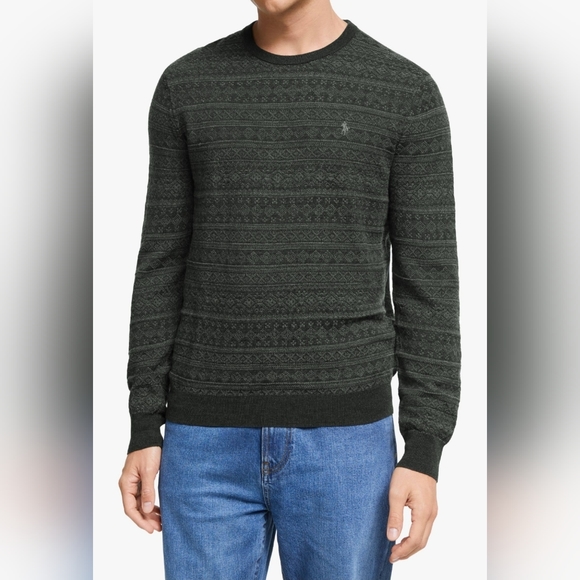 Polo Ralph Lauren Fair Isle Washable 100% Merino Wool Sweater Men's M